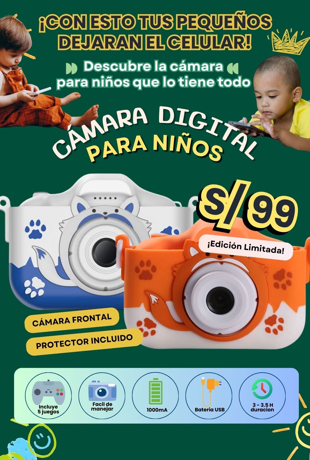 CAMARA DIGITAL PARA NIÑOS📸🌈