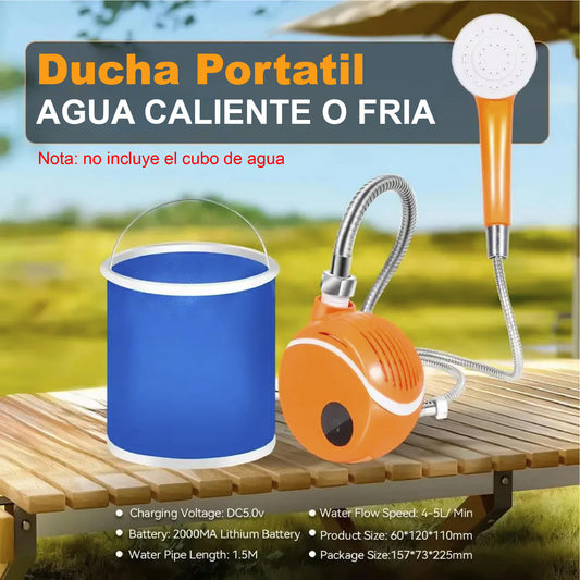🚿🔋 DUCHA RECARGABLE PARA AGUA CALIENTE O FRÍA – ¡DILE ADIÓS AL FRÍO! ❄️